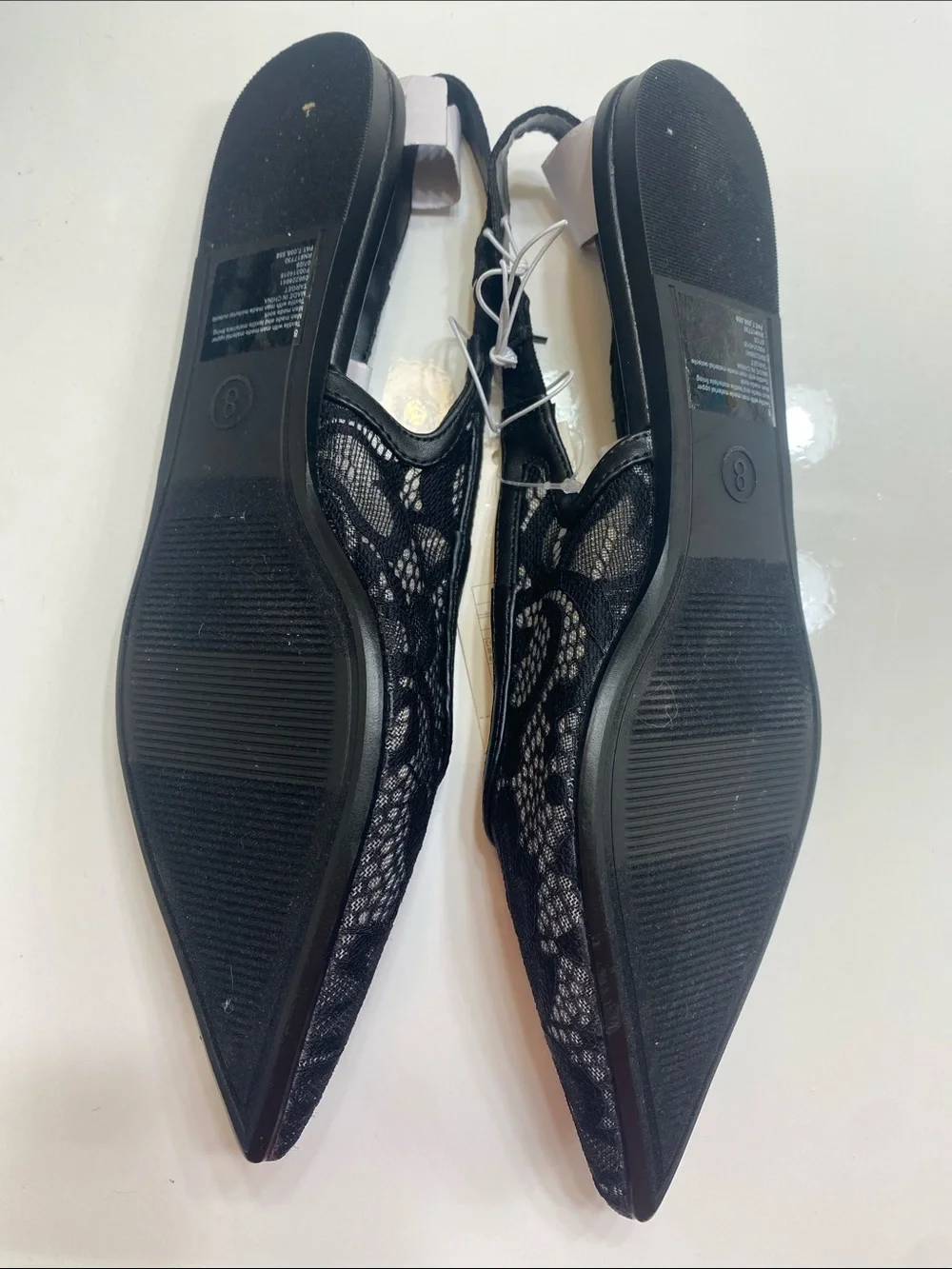a new day Black Lace Pointed Slingback Flats - Picture 7 of 7